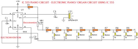 electronic piano circuit|DIY Electric Piano Circuit using 555 timer IC.
